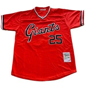 Mitchell & Ness San Francisco Giants Barry Bonds Sz Large #25 MLB Jersey Orange